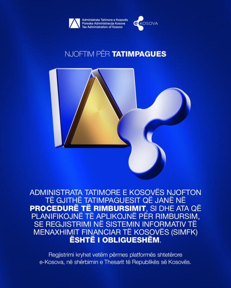 📢 NJOFTIM I RËNDËSISHËM PËR TATIMPAGUESIT